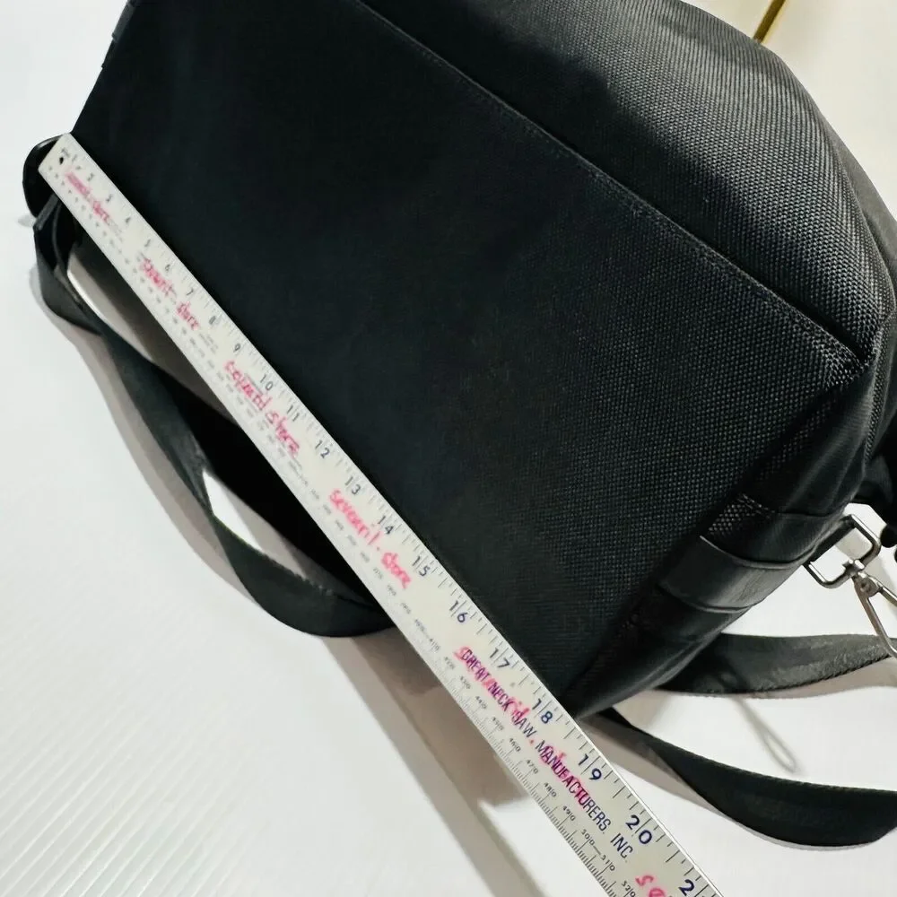 Boconi Ballistic Nylon Weekend Duffel Bag Nappa Leather Trim Black NWT $379